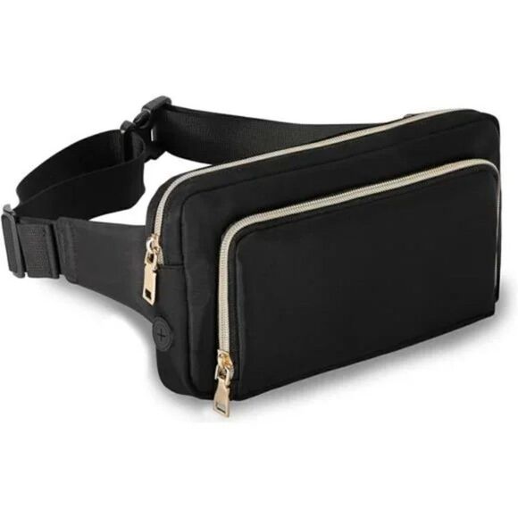 New Unisex Bum Hip Belt Waist Bag black - Picture 1 of 7